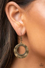 Load image into Gallery viewer, Desert Diversity Brass Earrings - Paparazzi Accessories
