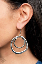 Load image into Gallery viewer, Spinning With Sass Silver Earrings - Paparazzi Accessories
