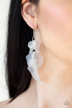 Load image into Gallery viewer, Fragile Florals White Earrings - Paparazzi Accessories
