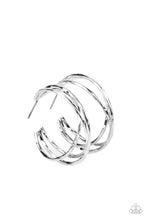 Load image into Gallery viewer, City Contour Silver Earrings - Paparazzi Accessories
