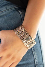 Load image into Gallery viewer, Texture Takedown Copper Bracelet - Paparazzi Accessories
