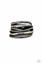 Load image into Gallery viewer, Rock Star Attitude Black/Gold Bracelet - Paparazzi Accessories

