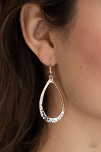 Load image into Gallery viewer, BEVEL-headed Brilliance Rose Gold Earrings - Paparazzi Accessories
