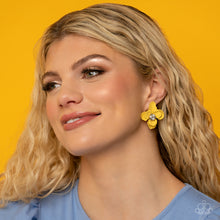Load image into Gallery viewer, Jovial Jasmine Yellow Earrings - Paparazzi Accessories

