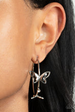 Load image into Gallery viewer, Full Out Flutter White Earrings - Paparazzi Accessories
