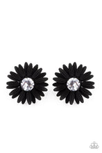 Load image into Gallery viewer, Sunshiny DAIS-y Black Post Earrings - Paparazzi Accessories
