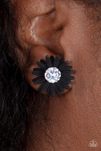 Load image into Gallery viewer, Sunshiny DAIS-y Black Post Earrings - Paparazzi Accessories
