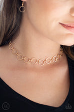 Load image into Gallery viewer, Metro Spunk Gold Choker Necklace - Paparazzi Accessories
