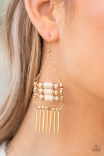 Load image into Gallery viewer, Tribal Tapestry Gold Earrings - Paparazzi Accessories
