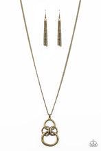 Load image into Gallery viewer, Courageous Contour Brass Necklace - Paparazzi Accessories
