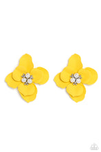 Load image into Gallery viewer, Jovial Jasmine Yellow Earrings - Paparazzi Accessories

