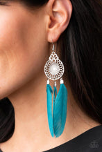 Load image into Gallery viewer, Pretty in PLUMES Blue Earrings - Paparazzi Accessories

