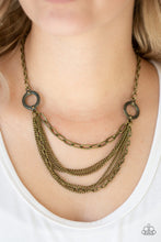 Load image into Gallery viewer, Chains of Command Brass Necklace - Paparazzi Accessories
