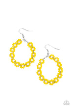 Load image into Gallery viewer, Festively Flower Child Yellow Earrings - Paparazzi Accessories
