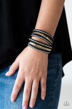 Load image into Gallery viewer, Rock Star Attitude Black/Gold Bracelet Paparazzi 
