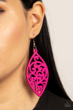 Load image into Gallery viewer, Coral Garden Pink Wood Earrings - Paparazzi Accessories

