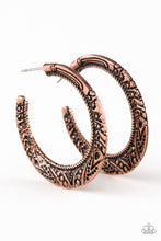 Load image into Gallery viewer, Rumba Rendezvous Copper Hoop Earrings - Paparazzi Accessories

