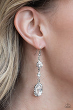 Load image into Gallery viewer, Glass Slipper Sparkle White Earrings - Paparazzi Accessories

