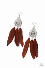 Load image into Gallery viewer, Pretty in PLUMES Brown Earrings - Paparazzi Accessories
