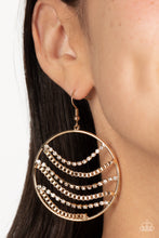 Load image into Gallery viewer, Fighting Fortune Gold Earrings - Paparazzi Accessories
