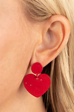 Load image into Gallery viewer, Just A Little Crush Red Post Earrings - Paparazzi Accessories
