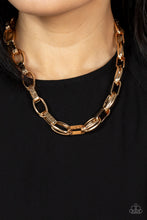 Load image into Gallery viewer, Motley In Motion Gold Necklace - Paparazzi Accessories
