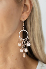 Load image into Gallery viewer, Cyber Chime Rose Gold Earrings - Paparazzi Accessories
