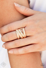 Load image into Gallery viewer, Contemporary Convergence Gold Ring - Paparazzi Accessories
