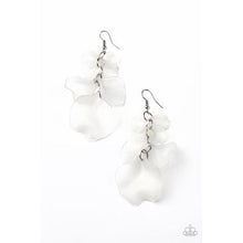 Load image into Gallery viewer, Fragile Florals White Earrings - Paparazzi Accessories
