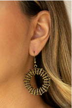 Load image into Gallery viewer, Girl Of Your Gleams Brass Earrings - Paparazzi Accessories
