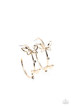 Load image into Gallery viewer, Full Out Flutter Gold Earrings - Paparazzi Accessories
