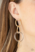 Load image into Gallery viewer, Talk In Circles Gold Earrings - Paparazzi Accessories
