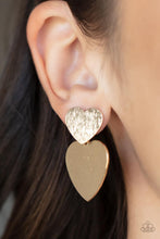 Load image into Gallery viewer, Heart-Racing Refinement Gold Earrings - Paparazzi Accessories
