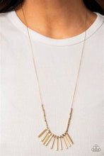 Load image into Gallery viewer, Rustic Hot Rod Gold Necklace - Paparazzi Accessories

