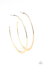 Load image into Gallery viewer, Flatlined Gold Hoop Earrings - Paparazzi Accessories
