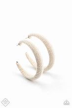 Load image into Gallery viewer, TWINE And Dine White Hoop Earrings - Paparazzi Accessories
