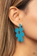 Load image into Gallery viewer, Flower Power Fantasy Blue Earrings - Paparazzi Accessories
