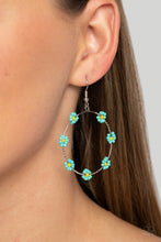 Load image into Gallery viewer, Dainty Daisies Blue Earrings - Paparazzi Accessories
