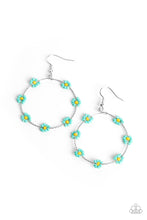 Load image into Gallery viewer, Dainty Daisies Blue Earrings - Paparazzi Accessories
