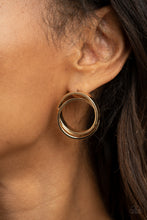 Load image into Gallery viewer, Always In The Loop Gold Post Earrings - Paparazzi Accessories
