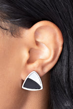Load image into Gallery viewer, Kaleidoscopic Collision Black Post Earrings - Paparazzi Accessories
