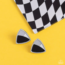Load image into Gallery viewer, Kaleidoscopic Collision Black Post Earrings - Paparazzi Accessories
