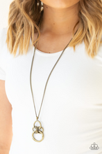 Load image into Gallery viewer, Courageous Contour Brass Necklace - Paparazzi Accessories
