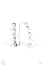 Load image into Gallery viewer, Drop-Top Attitude White Earrings - Paparazzi Accessories
